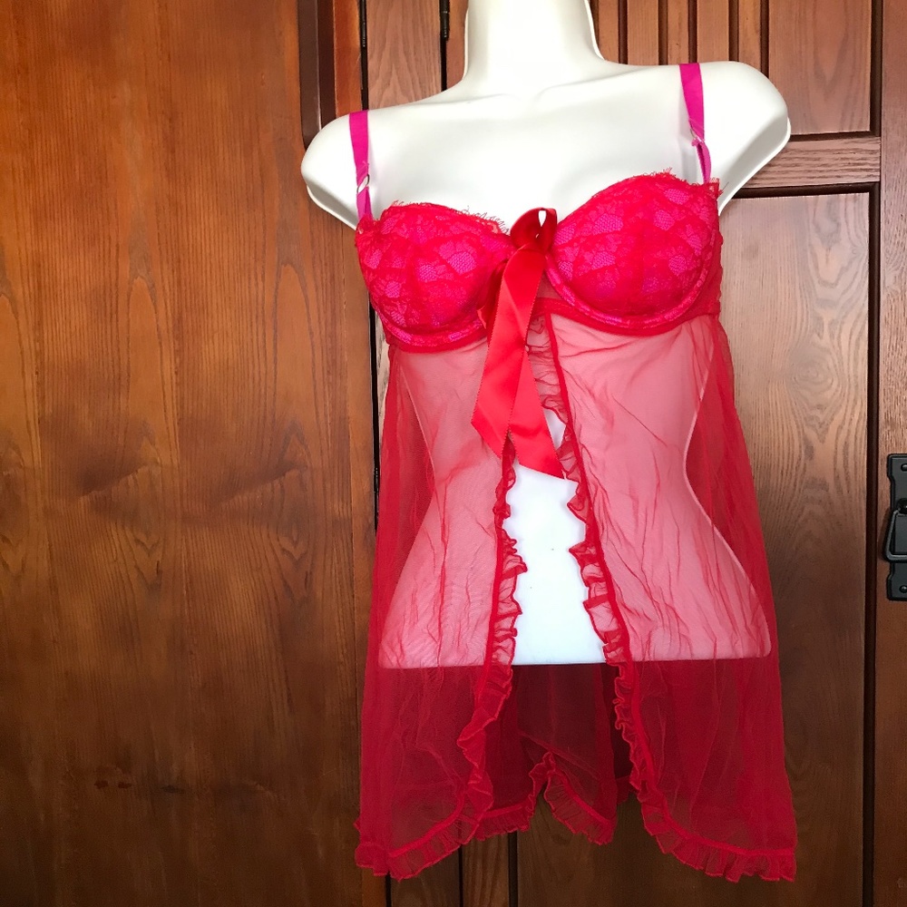LaSENZA Pink/Red Baby Doll, SzM.         13D-33GOT